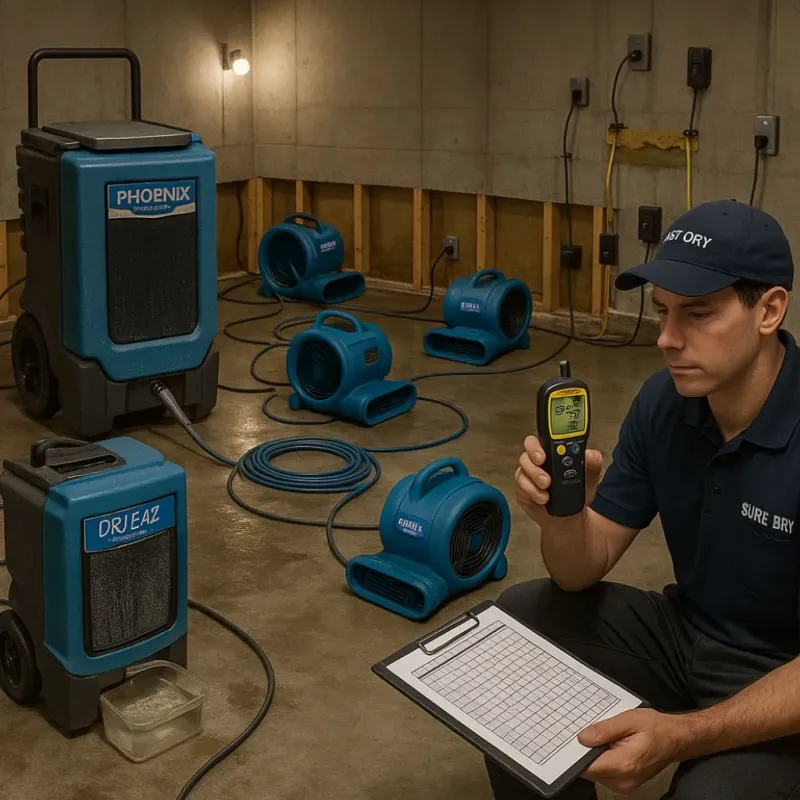 Structural Drying and Dehumidification process in New Lenox, IL